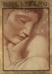 De fyra vindarna - Västvinden, 1903 (färgade kritor på papper)